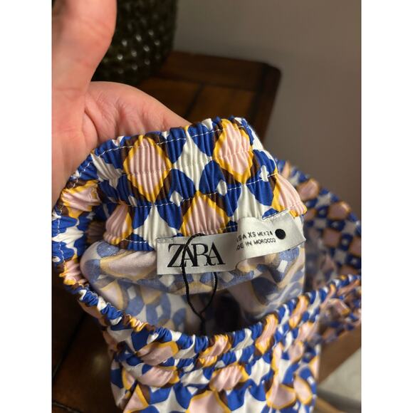 Zara Geometric Print Tiered Maxi Skirt - Picture 3 of 8